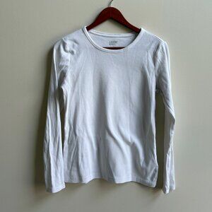 Lands' End Long Sleeve Shirt - White (Size S/6-8)